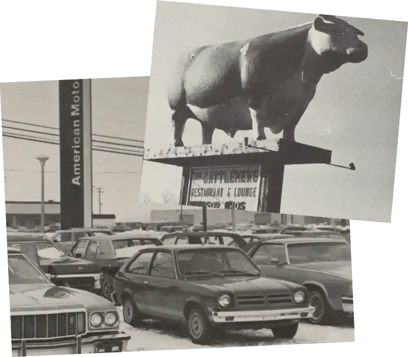 RALPH HOCKETT BUICK, PONTIAC, OLDS and AMC, 2640 W. Main Greenfield H.S. Catamount Yearbook, 1975